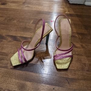 Zara mettalic sling back heels